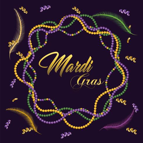 decoração colar para celebração mardi gras vetor