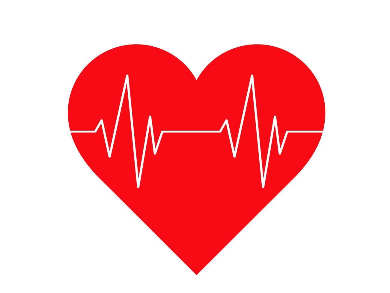 ritmo cardíaco vermelho bater ilustração vetorial isolado. check-up cardíaco e fundo de conceito de design de cuidados médicos de saúde vetor