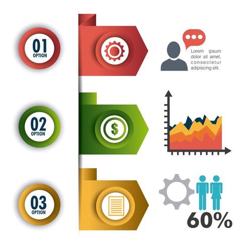 Conexões do mundo e infográfico de negócios vetor