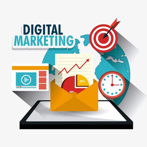 Design de marketing digital vetor