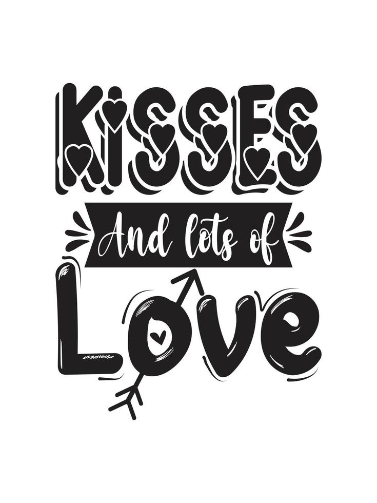 design de camiseta de tipografia de beijo vetor