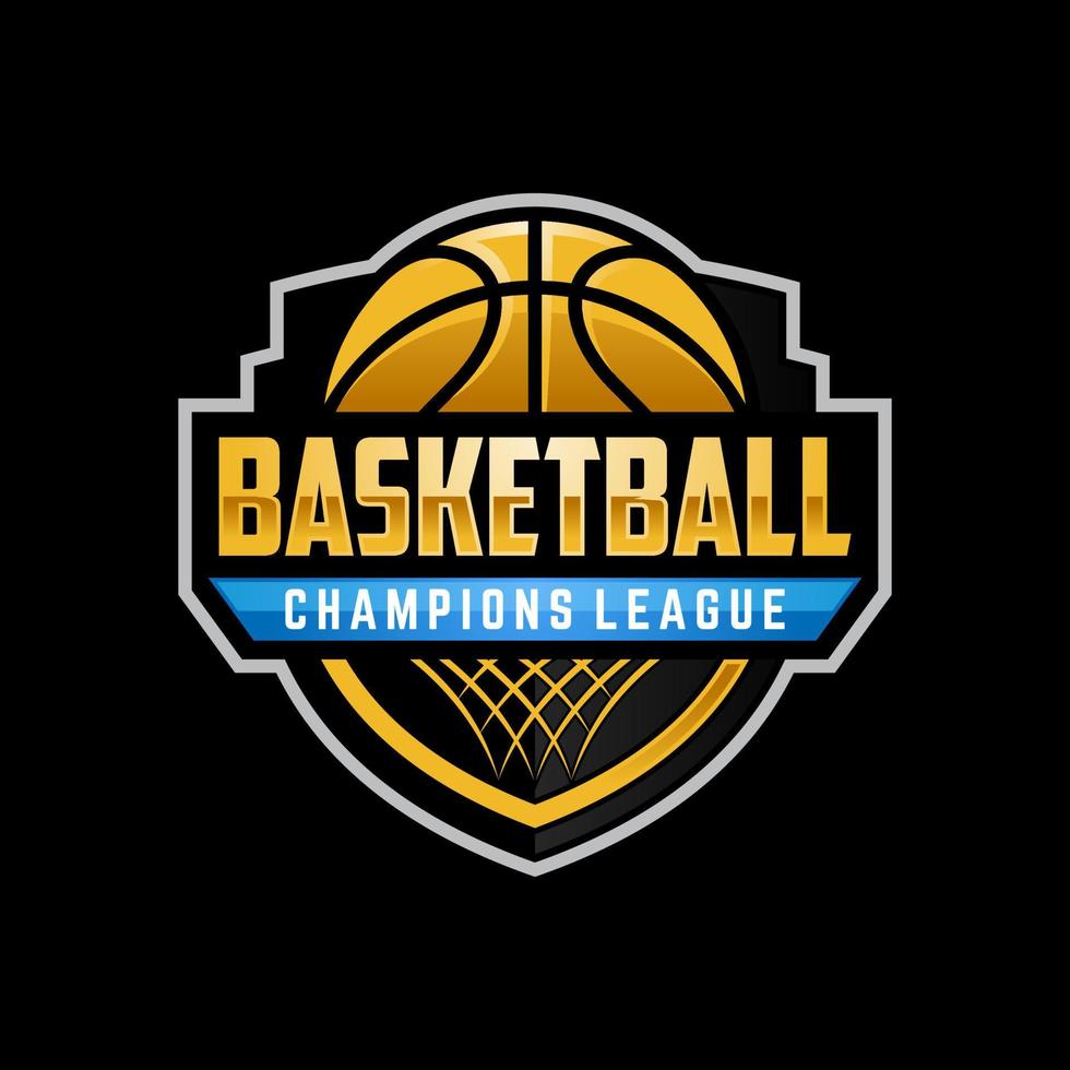 modelo de vetor de design de logotipo de clube de basquete