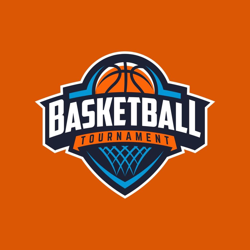 ilustração vetorial de design de logotipo de clube de basquete vetor