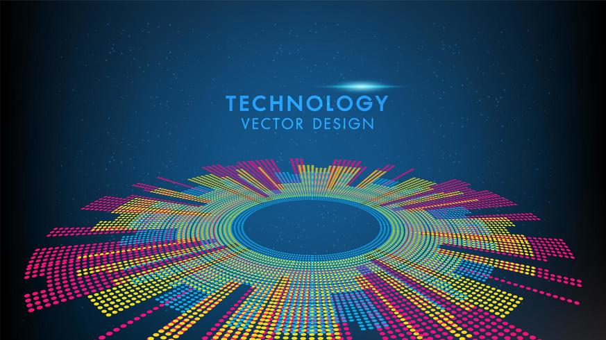 Tecnologia e ciência design gráfico colorido vetor