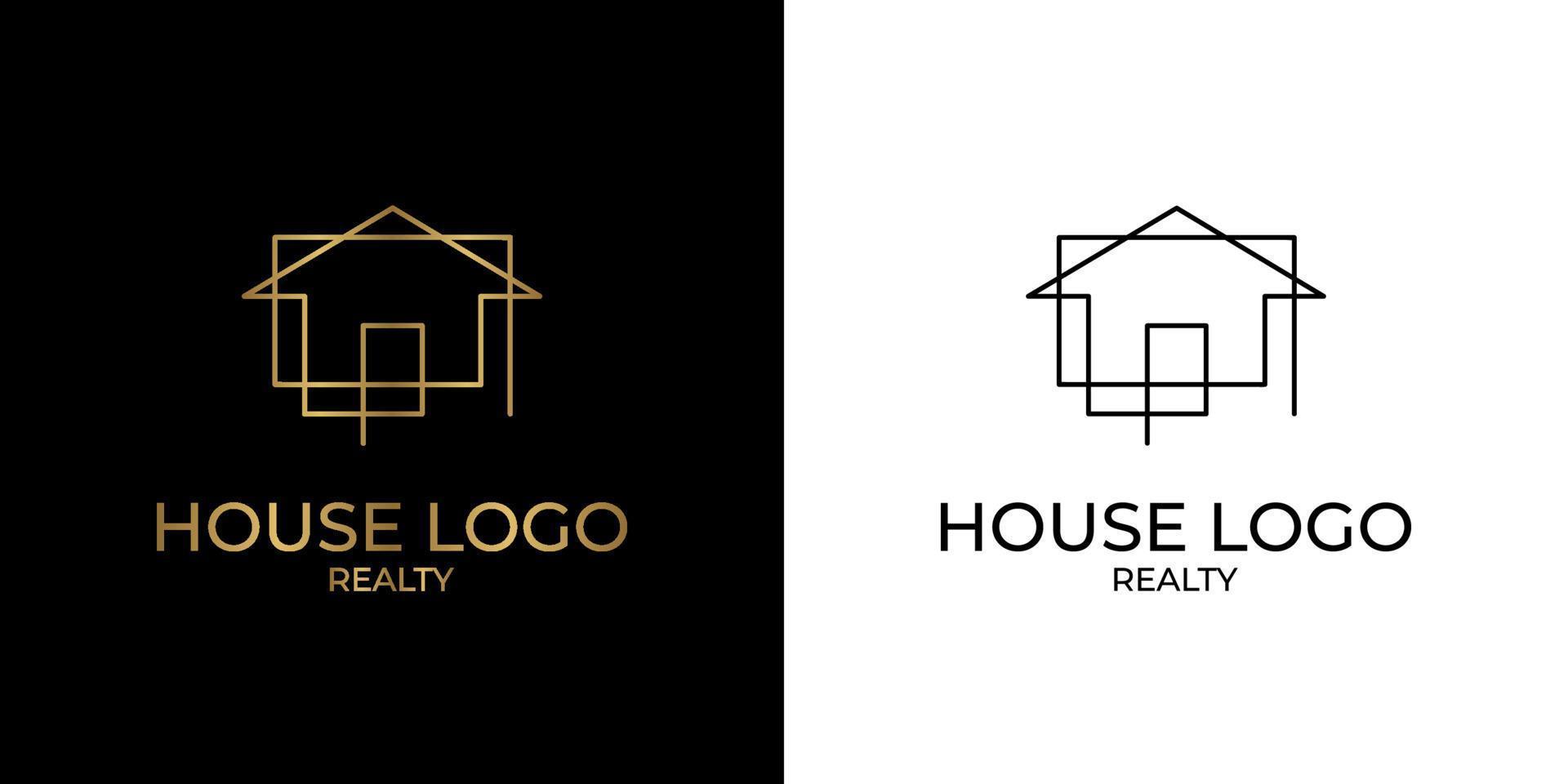 logotipo de casa de linha contínua minimalista e elegante para imóveis, construção, interior, decoração de casa exterior vetor