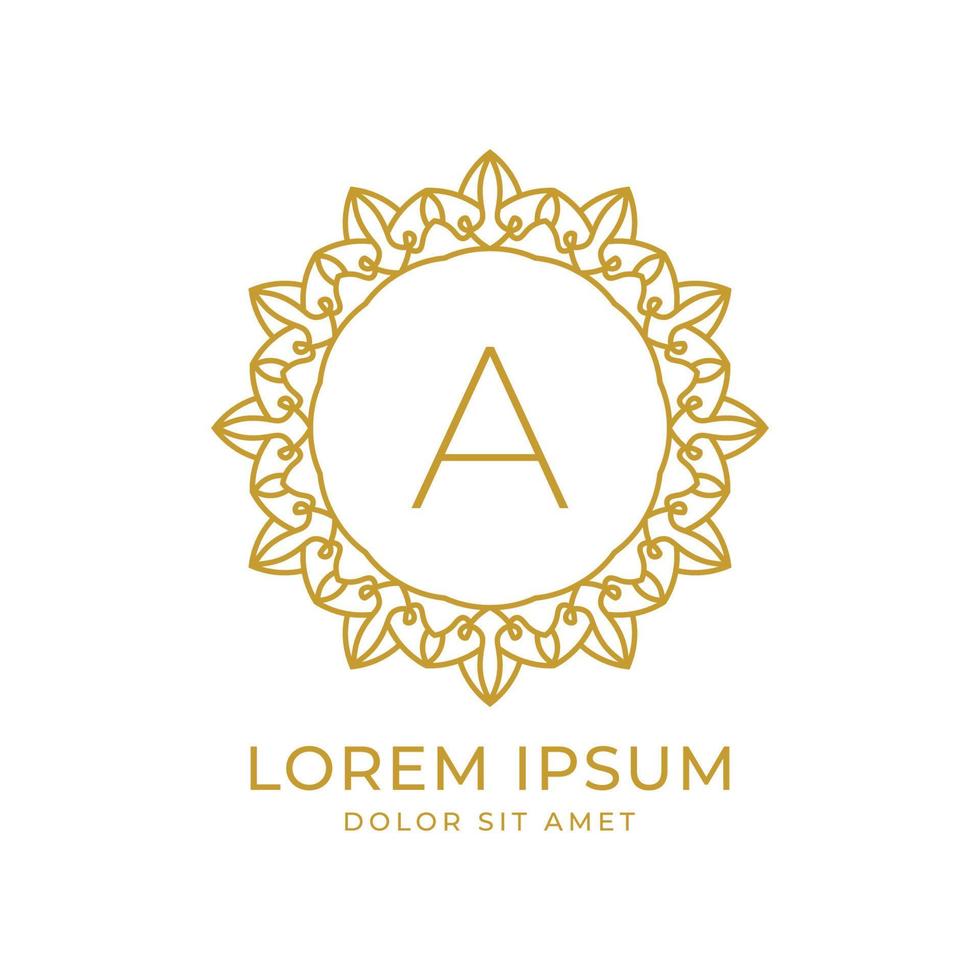 carta um design de logotipo de vetor de crista de luxo minimalista para spa, moda, casamento, salão de beleza, hotel, imóveis, cuidados de beleza