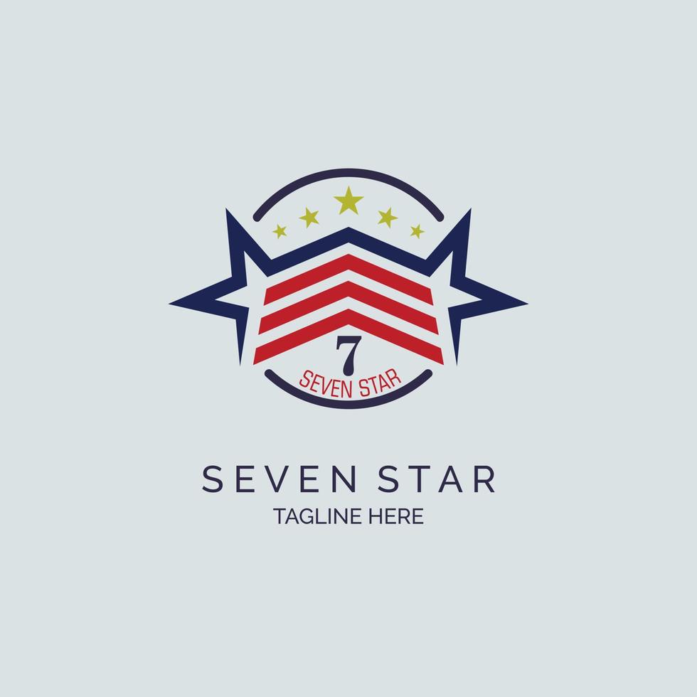 design de modelo de logotipo de sete estrelas para marca ou empresa e outros vetor