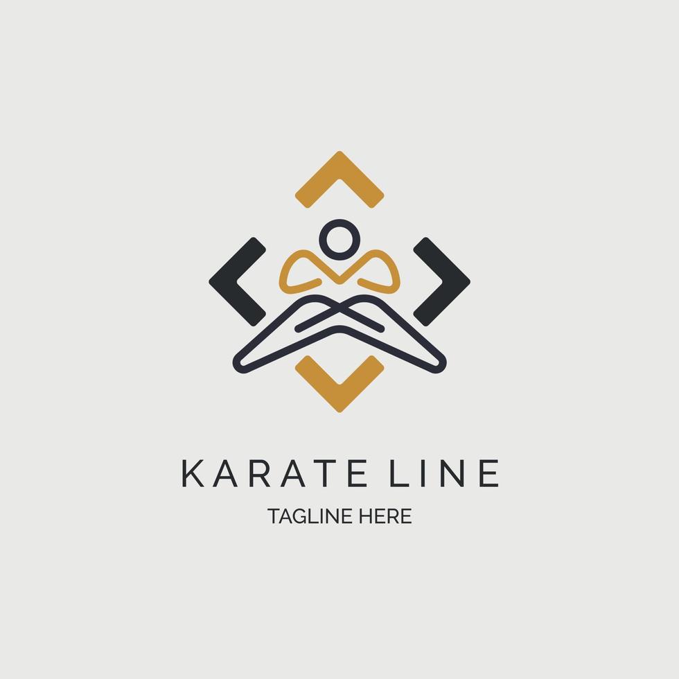 modelo de design de logotipo de esporte de estilo de linha de karatê para marca ou empresa e outros vetor