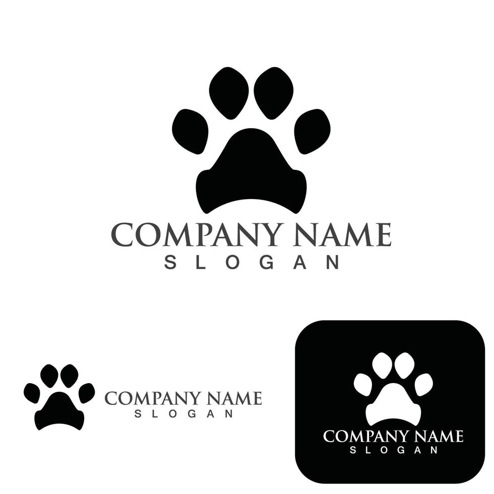 logotipo de pata de cachorro e elementos vetoriais de símbolo vetor