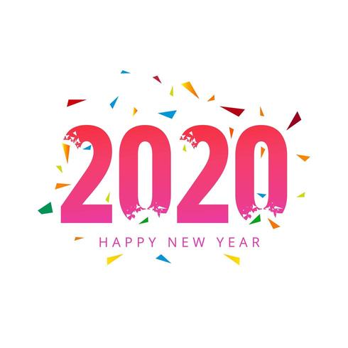 Modelo de cartão de saudação 2020 feliz ano novo vetor