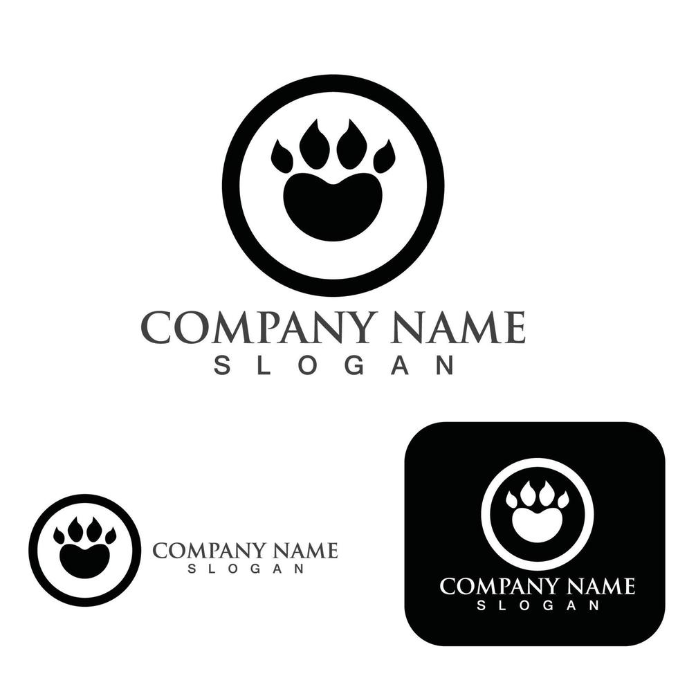 logotipo de pata de cachorro e elementos vetoriais de símbolo vetor