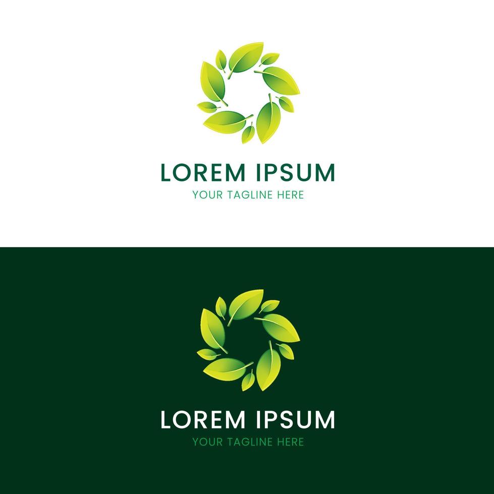 conceito ecológico do logotipo de folhas verdes vetoriais vetor
