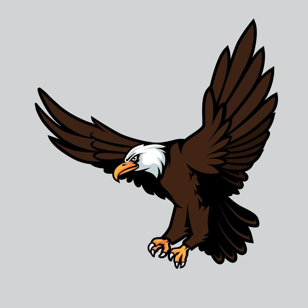 mascote de águia careca em fundo isolado vetor