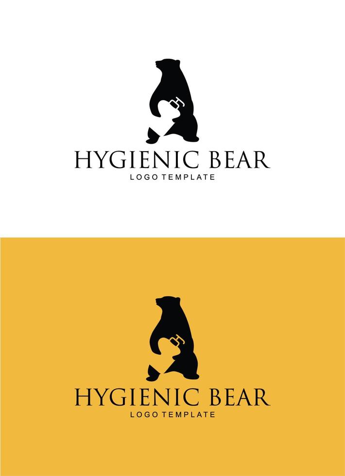 empresa de sabão com design de logotipo de urso vetor