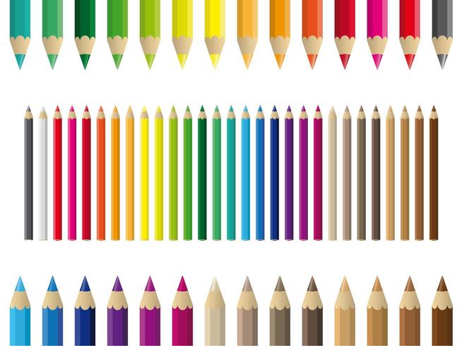Conjunto de lápis coloridos coloridos vetor