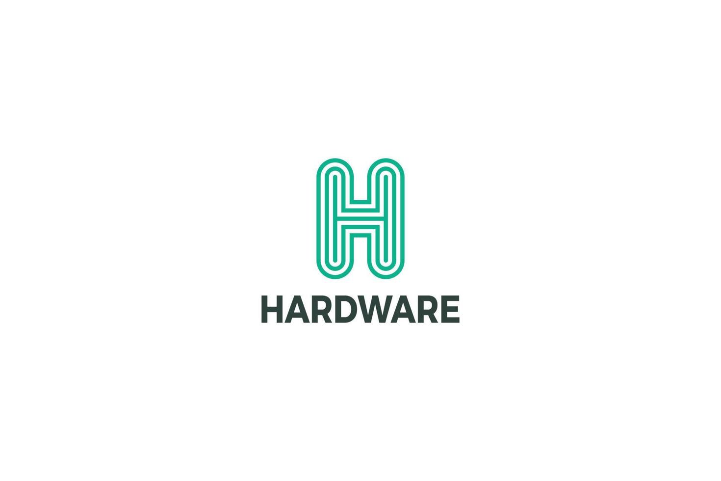 letra h colar design de logotipo de negócios de hardware de cor vetor