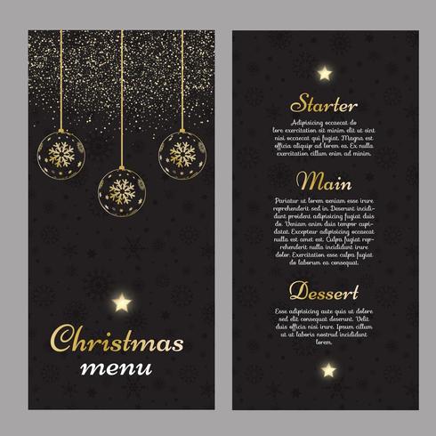 Design elegante de menu de Natal vetor