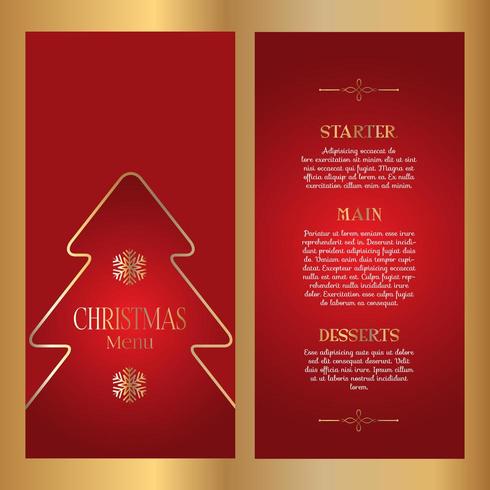 Design decorativo de menu de Natal - dupla face vetor