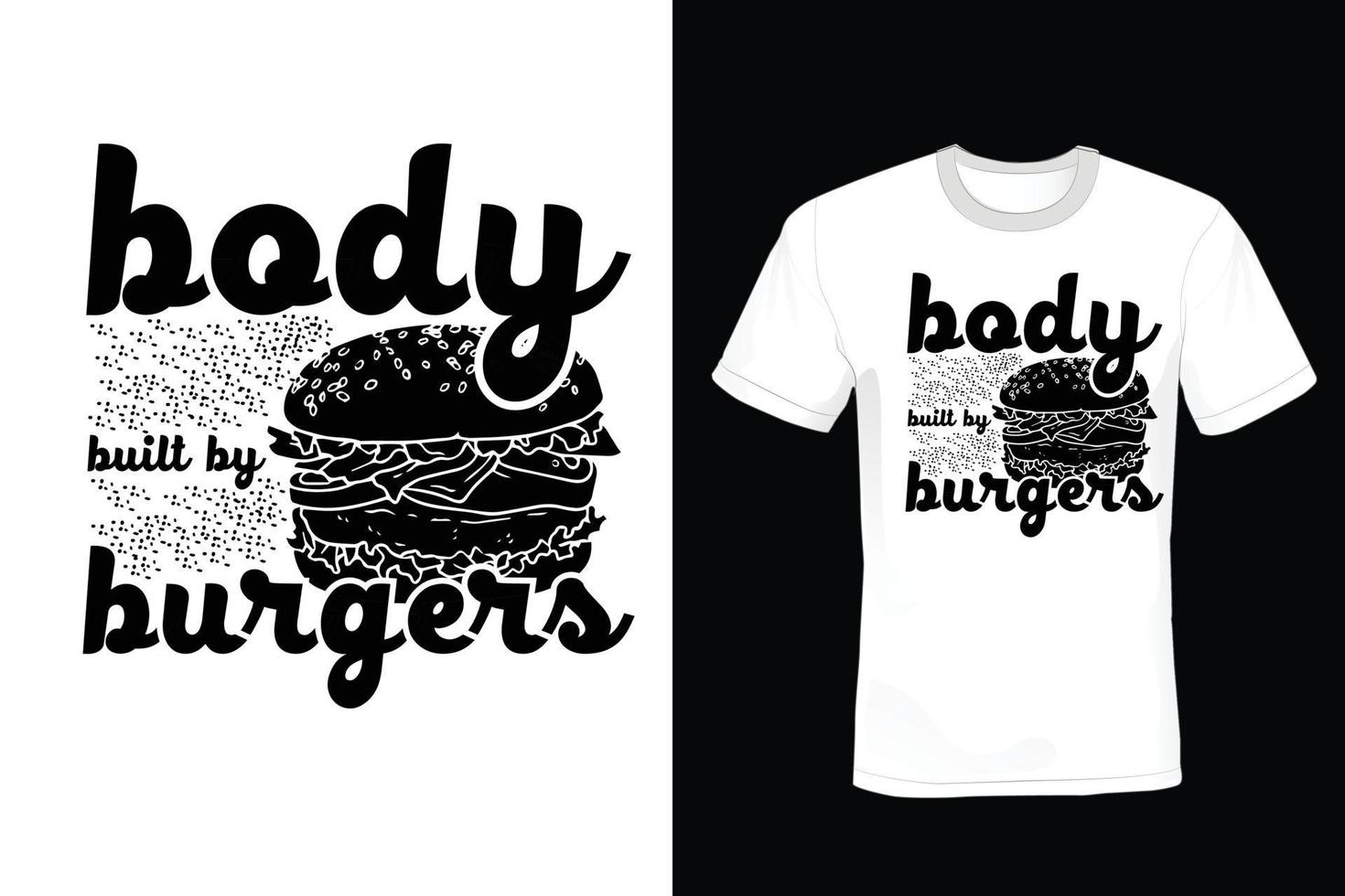 design de camiseta de hambúrguer, tipografia, vintage vetor