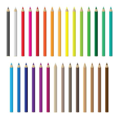 Conjunto de lápis de cor vetor
