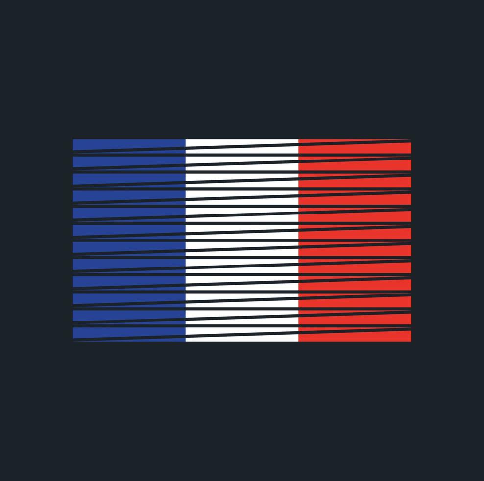 escova de bandeira da frança. bandeira nacional vetor