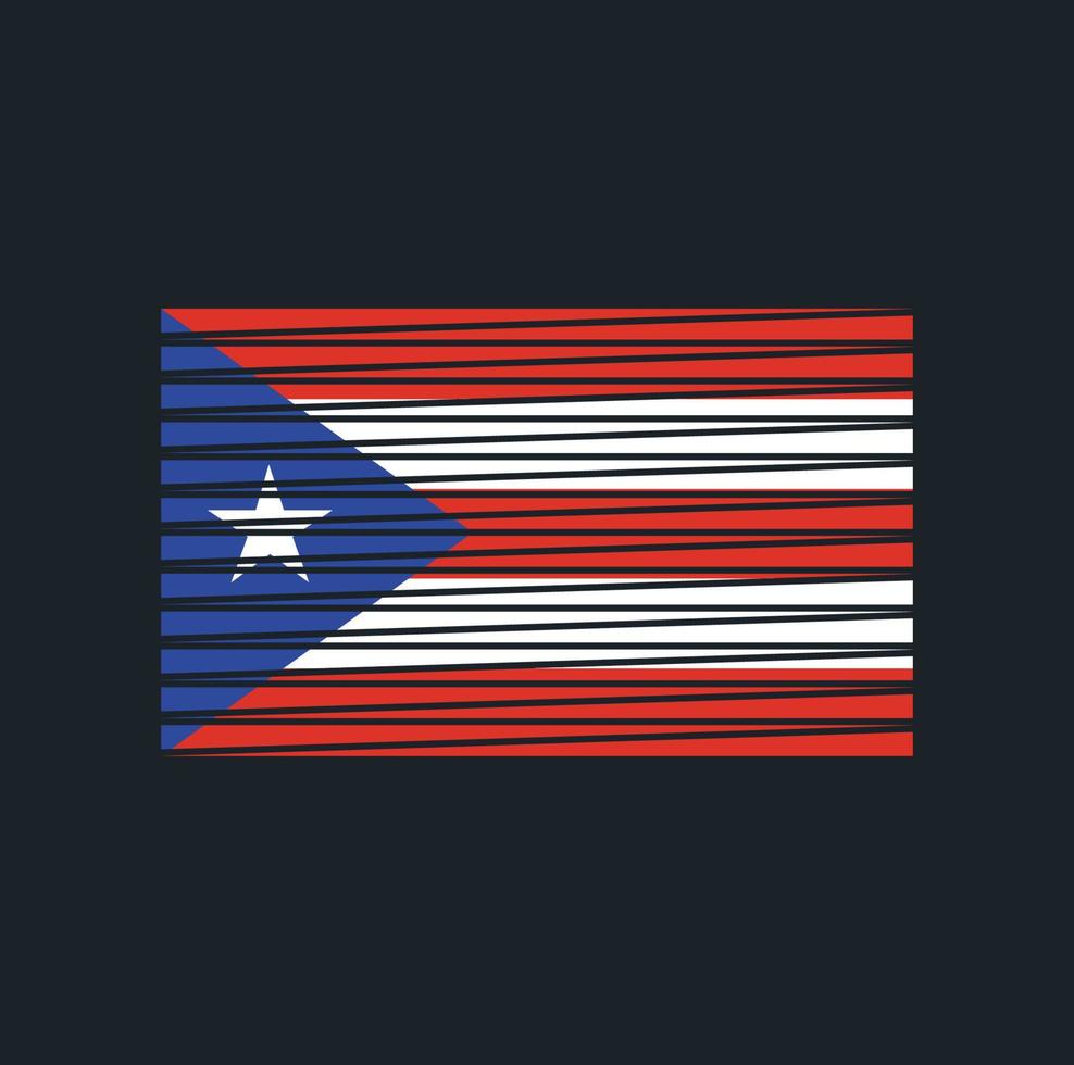 pincel de bandeira de porto rico. bandeira nacional vetor