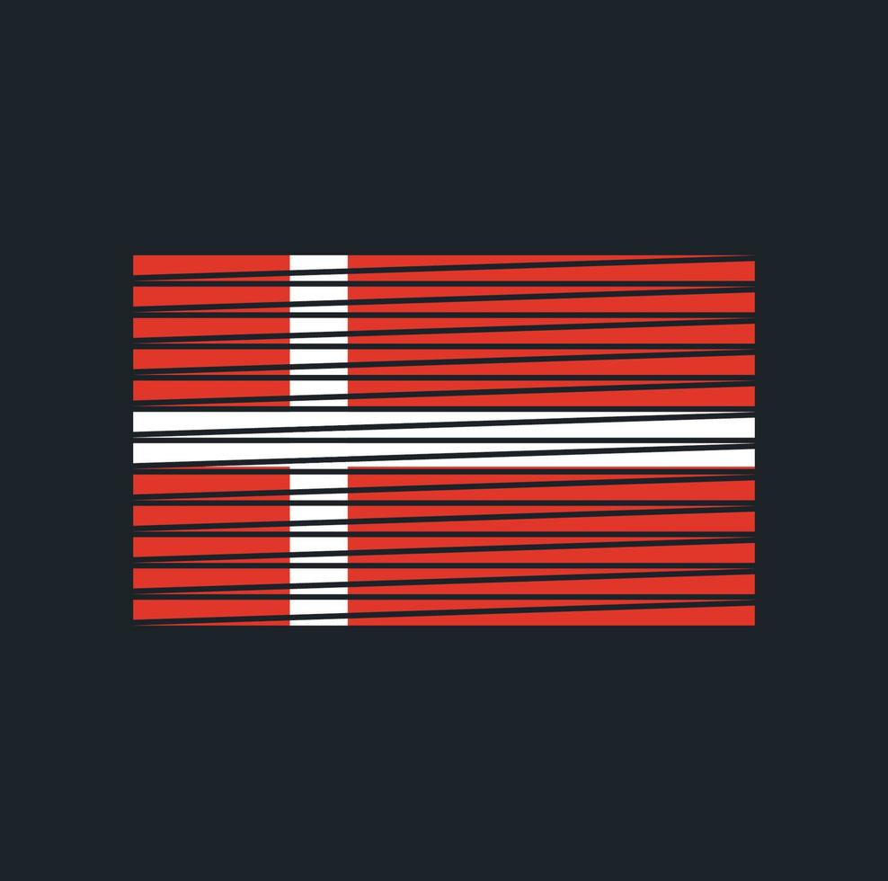 escova de bandeira da Dinamarca. bandeira nacional vetor