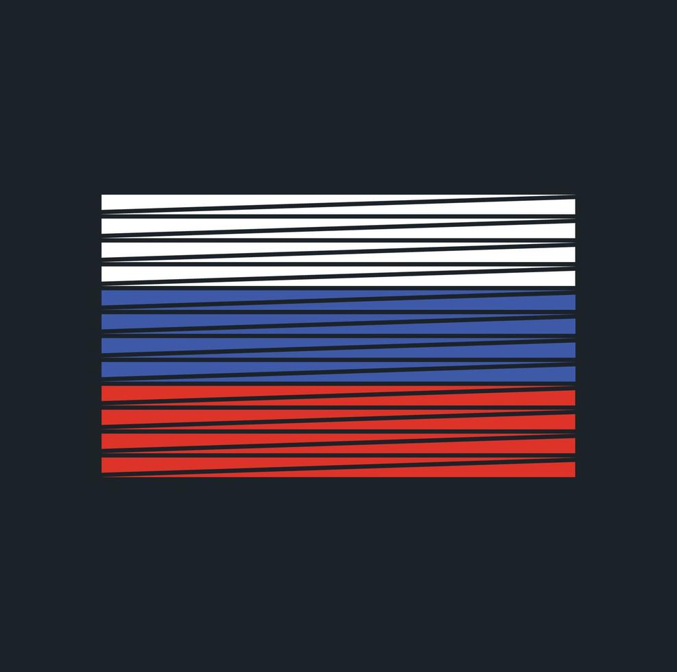 escova de bandeira da rússia. bandeira nacional vetor