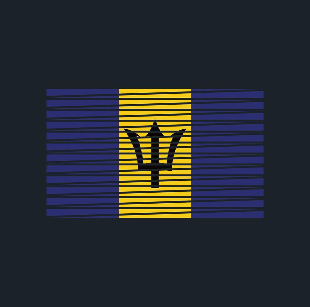 escova de bandeira de barbados. bandeira nacional vetor