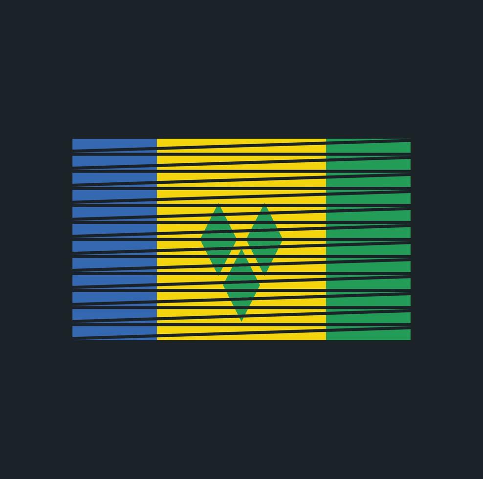 pincel de bandeira de São Vicente e Granadinas. bandeira nacional vetor
