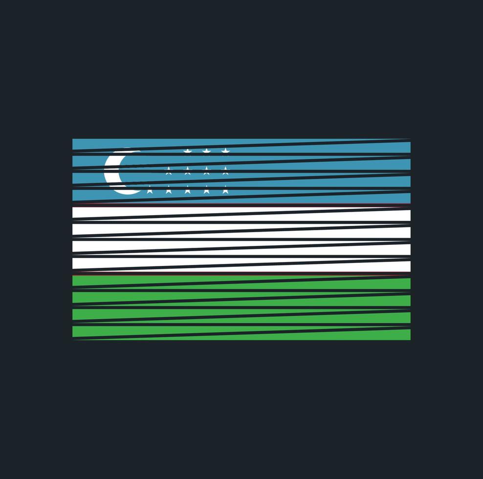 escova de bandeira do uzbequistão. bandeira nacional vetor