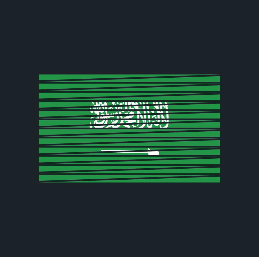 escova de bandeira da arábia saudita. bandeira nacional vetor