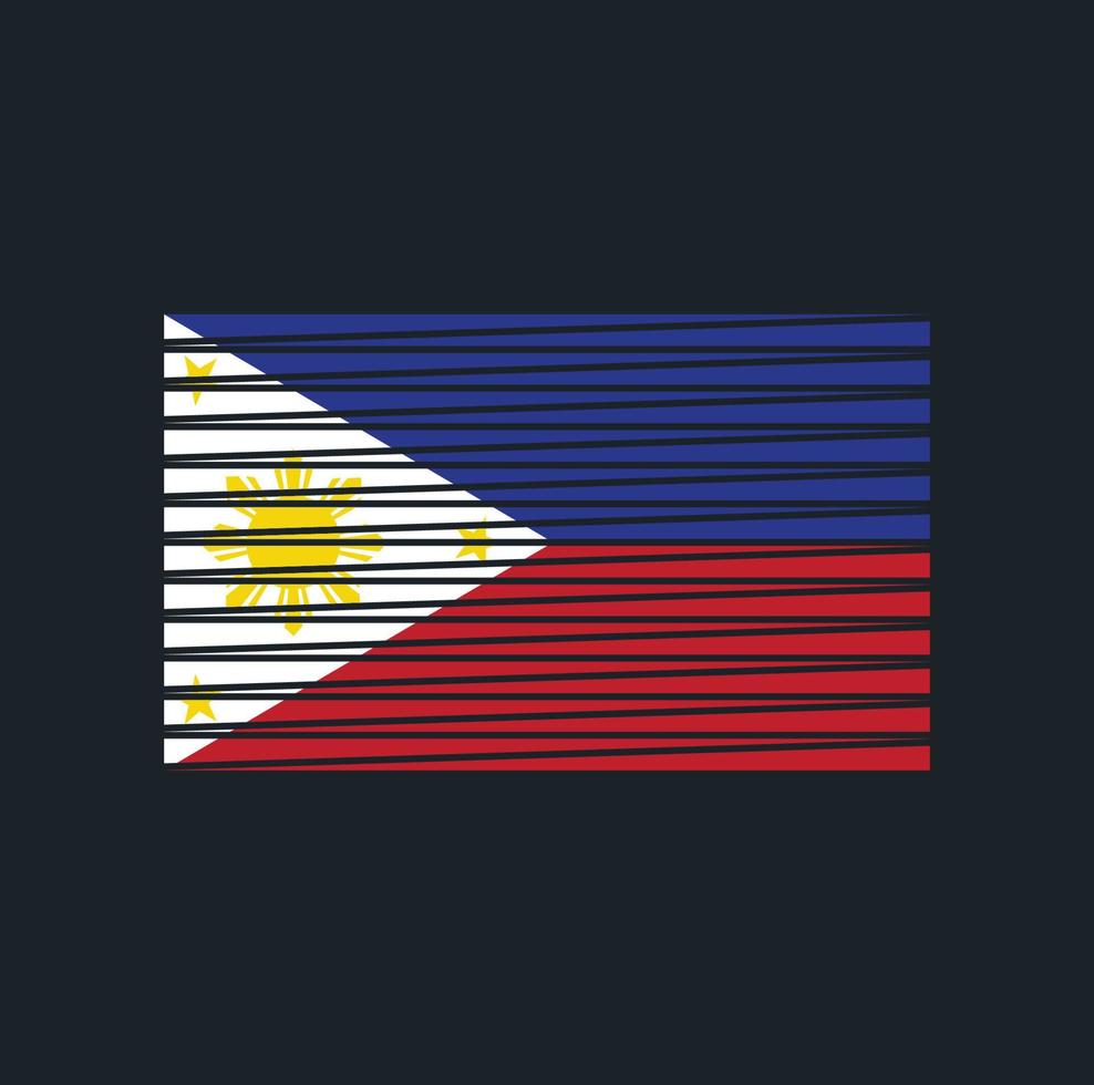 escova de bandeira das filipinas. bandeira nacional vetor