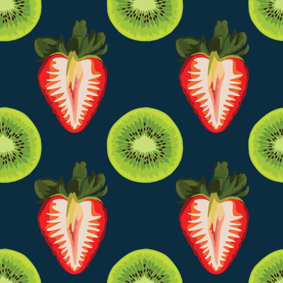 linda mão fresca desenhar fundo sem costura de frutas vetor