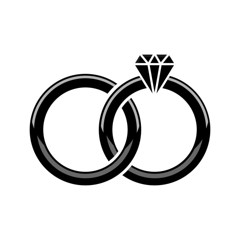 anéis de joias. ilustração de design isolado de ícone de joias. sinal simples de ícone de anel de diamante. símbolos de ícone de anel de joias modernas e modernas para logotipo, modelo, site. vetor