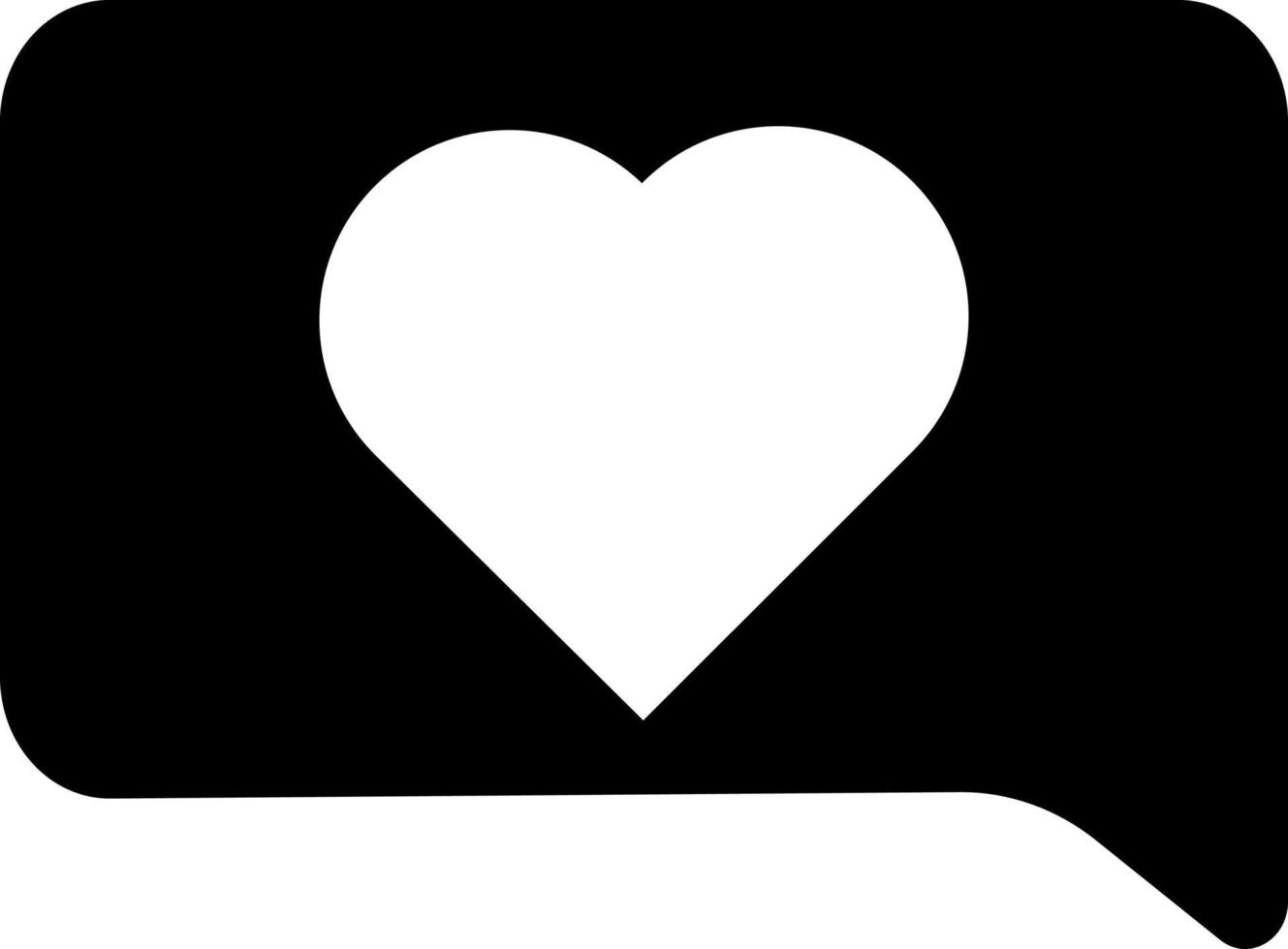 ícone de mensagem de bolha com um coração, silhueta preta. um símbolo de amor. destacado em um fundo branco. vetor