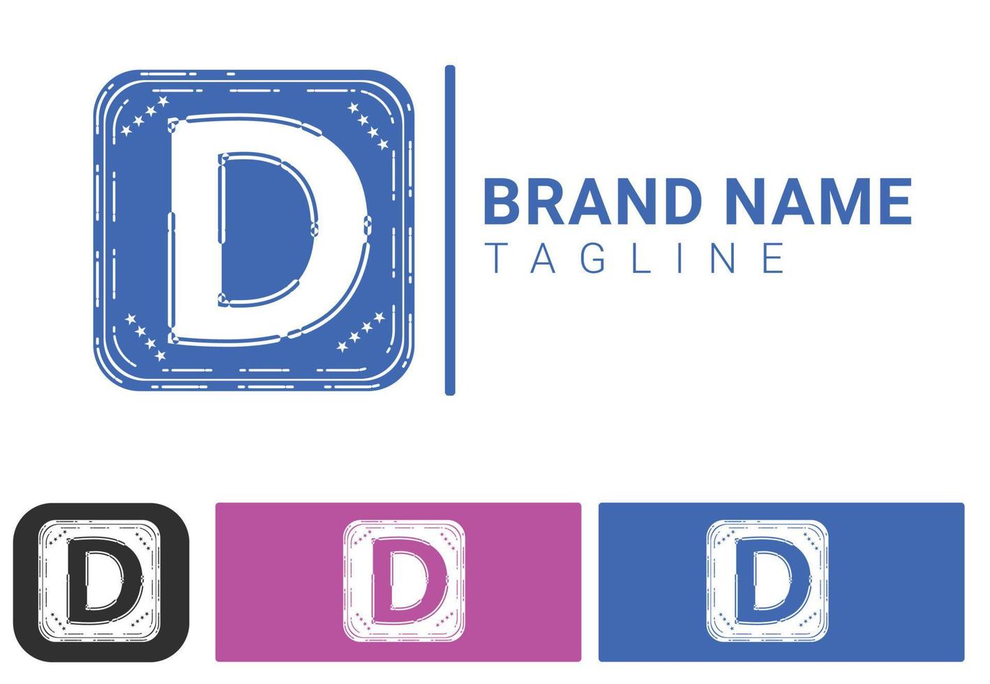 logotipo da letra d e modelo de design de ícone vetor