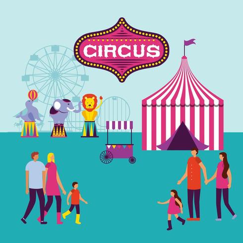 feira de diversões de circo vetor