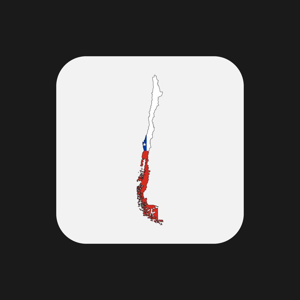 silhueta do mapa do chile com bandeira no fundo branco vetor