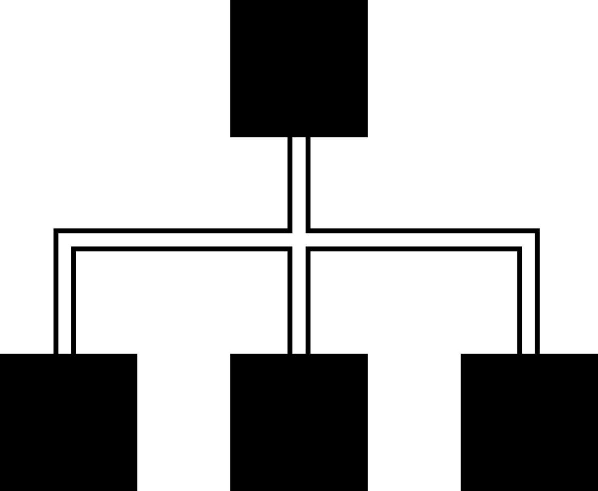 ícone de hierarquia, silhueta negra. destacado em um fundo branco. vetor