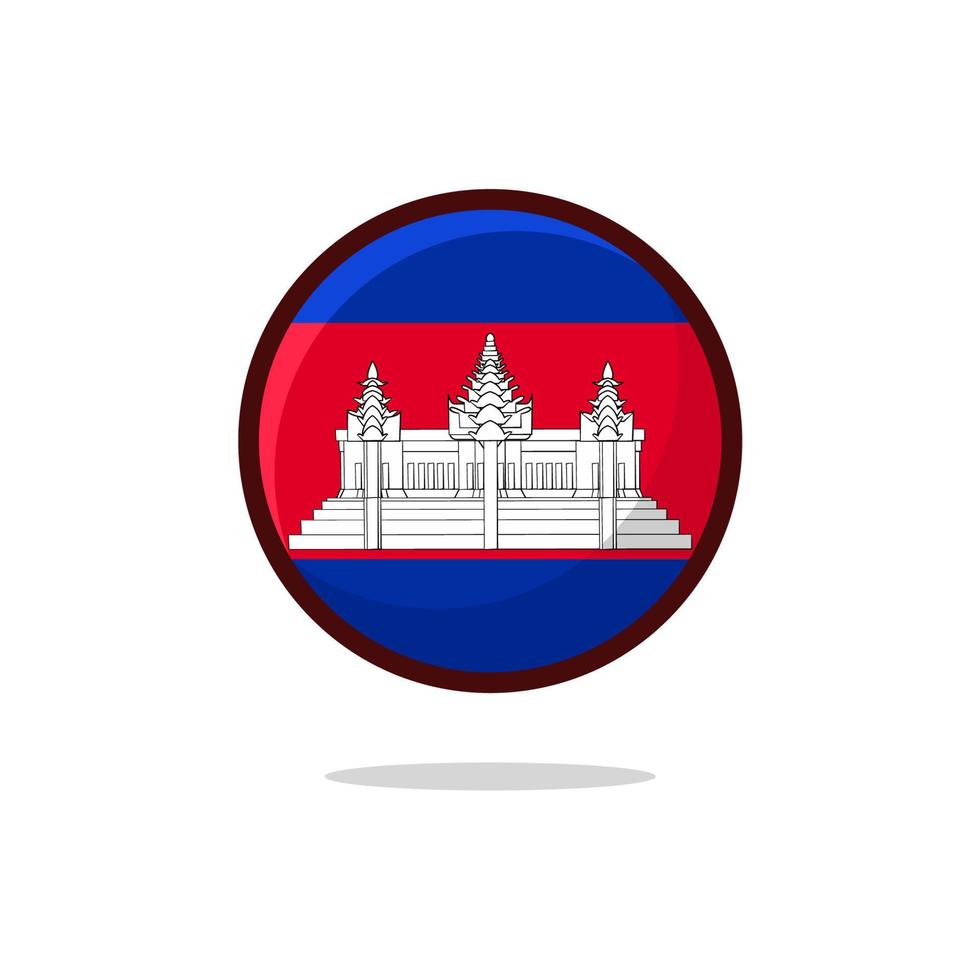 ícone de bandeira do camboja vetor