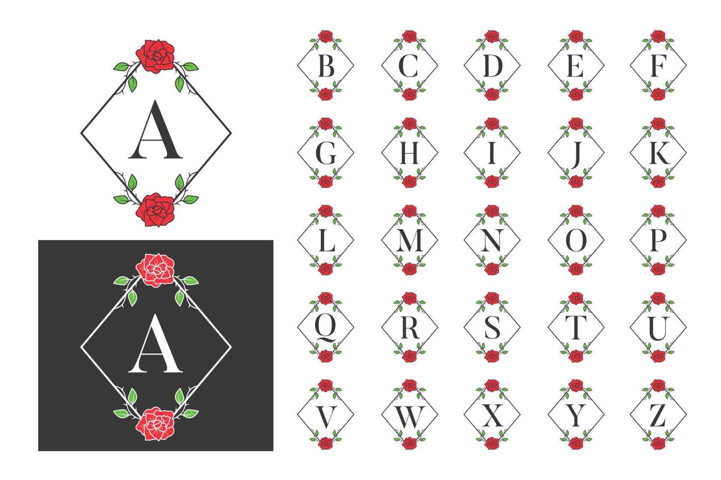 conjunto de alfabeto de logotipo de monograma de luxo vetor