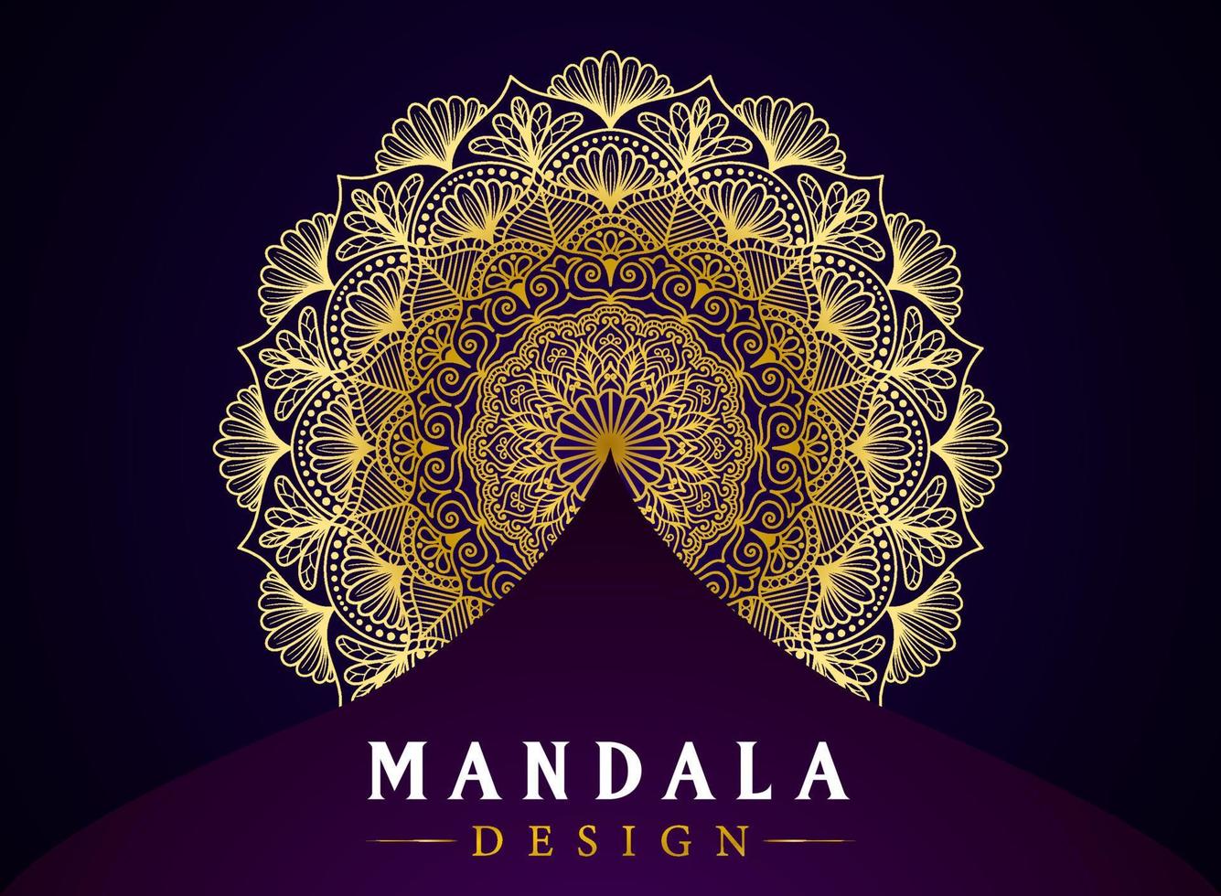 design de mandala de fundo de luxo para livros de colorir. vetor