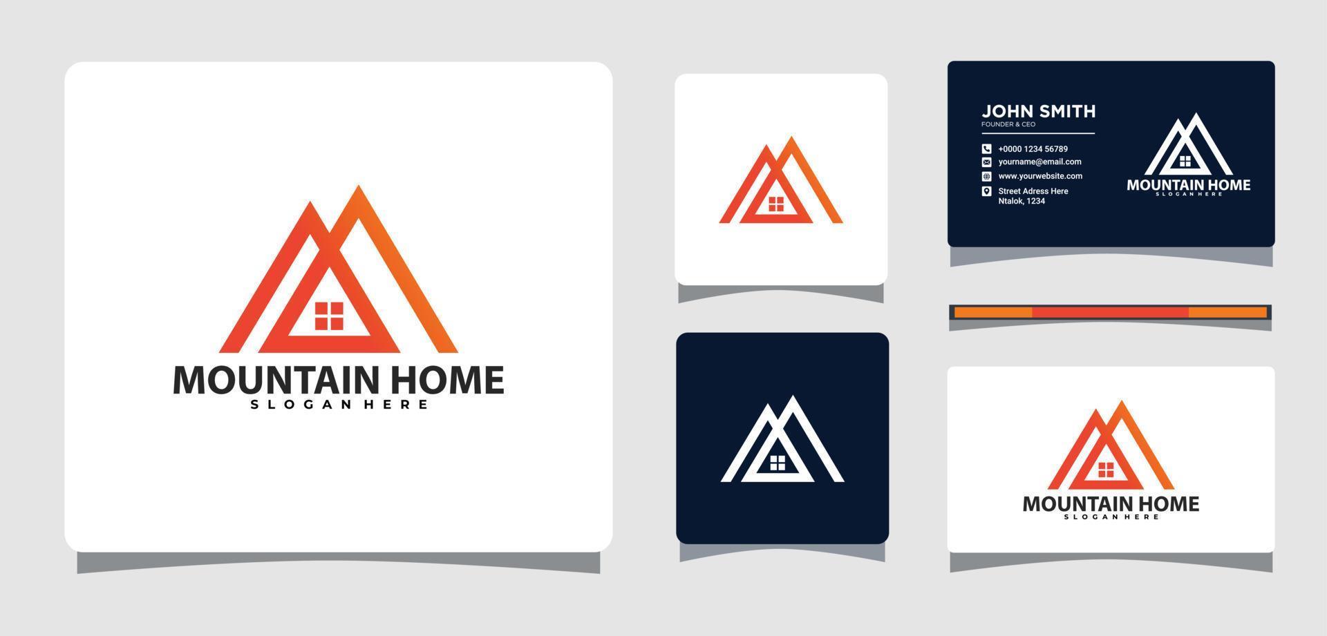 inspiração de design de logotipo de casa de montanha vetor