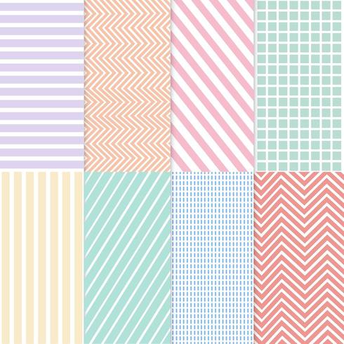 Pastel misturado sem costura padrão vector set