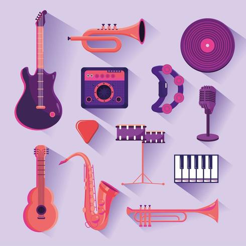 definir instrumentos profissionais para a celebração do festival de música vetor