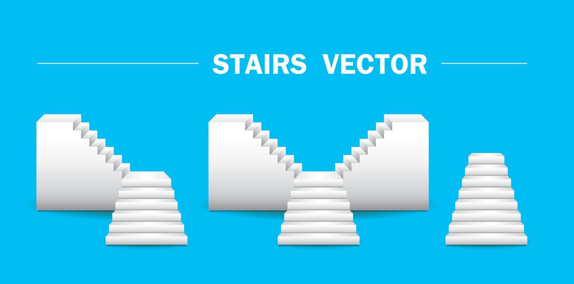 vetor de escadas brancas definido para cenografia ou design gráfico ou exibição de produtos.