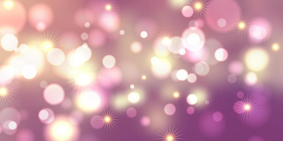 Bokeh luzes e estrelas banner design vetor