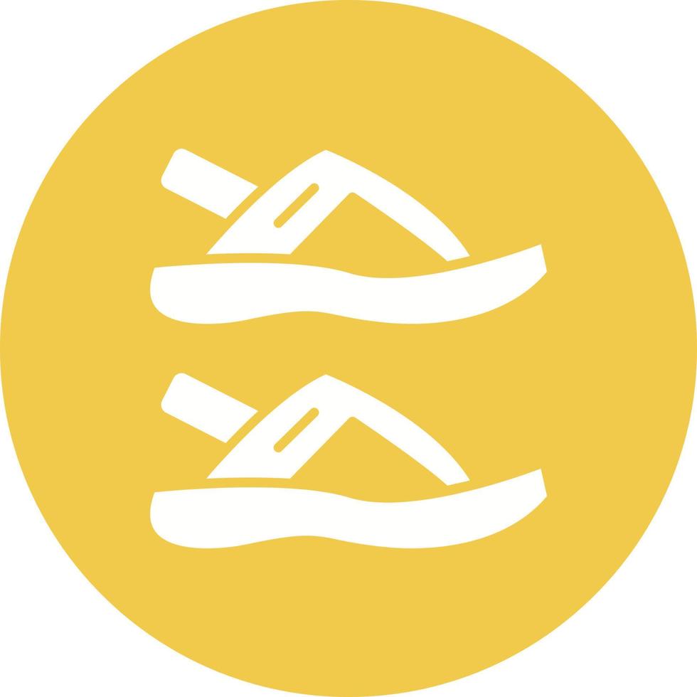 ícone de fundo de círculo de glifo de sandália vetor