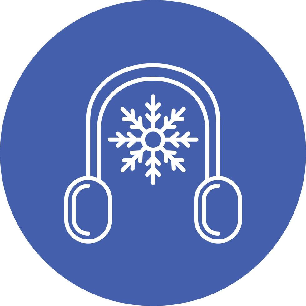 ícone de fundo do círculo de linha de protetores de ouvido vetor